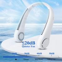 Ventilador de cuello portátil recargable, flujo de aire de 360° ° , 3 velocidades, silencioso y portátil, ideal para dormitorio, exteriores y oficina (blanco) - details 2