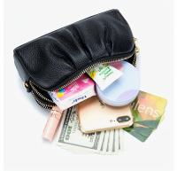 Bolso de Mano de Cuero Genuino de Doble Capa Cartera con Cremallera y Correa Desmontable - details 6
