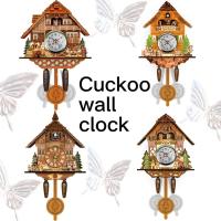 Péndulo de madera silencioso, reloj de pared de cuco de madera, Torre del bosque, múltiples estilos, Vintage, 3D, Chiming, regalo de inauguración de la casa - details 0