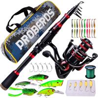 Caña de pescar telescópica de fibra de carbono de 7 pies con combo de carrete giratorio/baitcasting, mar, agua salada, agua dulce, agua dulce, hielo, lubina, juego de - details 11