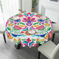 Mantel colorido, redondo de 60 pulgadas, mantel de poliéster lavable para cocina, fiesta, picnic, restaurante, decoración mexicana - details 6