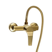 Grifo de ducha de mano, grifo para bañera, ducha de pared, modo de ducha de lluvia, modo de enjuague, juego de ducha con soporte de ducha y manguera de ducha de 1,5 m (dorado) - details 6