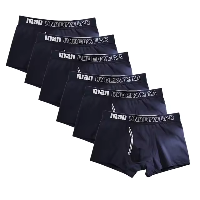Conjunto de 6 piezas de ropa interior de hombre de algodón puro de color sólido, talla europea, talla grande de alta calidad - 1