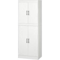 Aparador Alacena de Cocina Aparador de Comedor Moderno con 4 Puertas y 5 Estantes Ajustables Antivuelco para Oficina Salón 60x36x168 cm Blanco - details 0