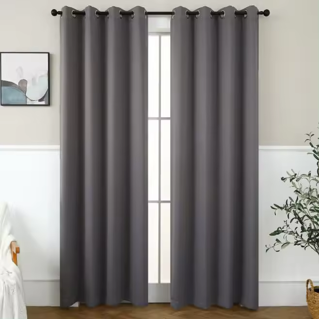 MILVIDAS Full Shading Curtain Super Soundproof Heat Insulation 100% Blackout Curtain Thickened Uv Protection With 8 Rings For Li - 1