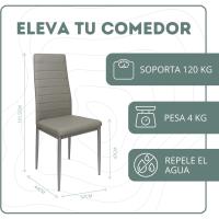 Pack de 2 Sillas de Comedor Tapizadas - Sillas Cocina Tapizadas - Pack Sillas Comedor (Blanco, 2) - details 16