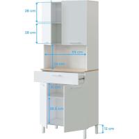 0F9940A - Alacena de Cocina, aparador Comedor, recibidor, Mueble Auxiliar 4 Puertas + 1 Cajon y Estante Interior - details 7