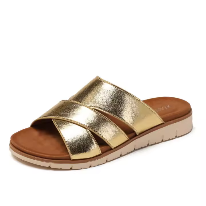 Sandalia simple suela gruesa sentido de pisar zapatillas de caca ropa de verano para mujer al aire libre, nuevo estilo de viaje de moda para perezosos - 1