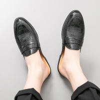 Zapatillas de cuero con punta en relieve para hombre, zapatos cómodos, ligeros, informales, formales, talla 38-47 - details 16