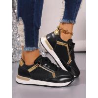Zapatillas de deporte para mujer, nuevas y cómodas zapatillas deportivas con plataforma de cuero parcheado para correr al aire libre, informales, cómodas y a la moda - details 8