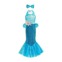 AmyStylish Niñas Princesa Sirena Ariel Cosplay Halloween Fiesta de Cumpleaños Verano Playa Vacaciones Vestido - details 27