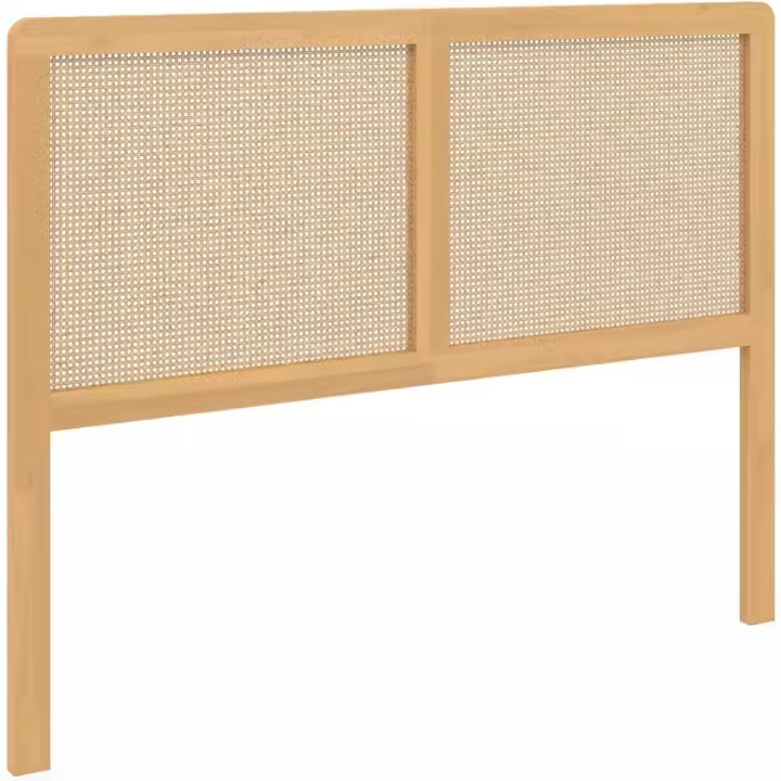 Cabecero de cama con pie (140 cm), diseño de cannabos y madera - 1