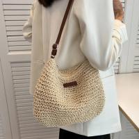 Bolsa de hombro tejida de palmera, moda de verano para mujeres - details 8