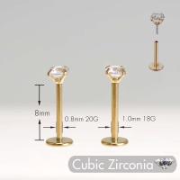 5 aretes, tachuelas, pasadores Labret Push in, joyería perforada con parte posterior plana sin rosca, para oreja, nariz y labio, con CZ de 1,5/2/2,5/3/4 mm - details 2
