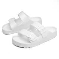 Zapatillas clásicas de verano para mujer, sandalias de playa sin cordones con doble hebilla, EVA ligera y cómoda - details 6
