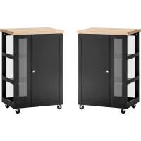 Carrito Auxiliar de Cocina Tres estantes y una Puerta 60x40x90cm Blanco FKW75-WN ES - details 13