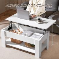 Mesa de Café Elevable y Extensible con Revistero 98x50x(41,8-56) cm Mueble para Sala de Estar y Comedor - details 14