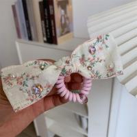 Diadema de encaje bordado de estilo coreano, borde ancho, lazo Floral, cuerda para el cabello, decoración de banda para el cabello con diamantes de imitación y flores de hadas - details 10