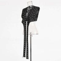 Chaleco de rehén hip-hop punk rock para mujer, ropa técnica de diseño irregular, chaleco sin mangas 2024 - details 3