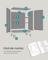 Oficina, Armario Multifuncional, 2 Puertas, con Cerradura, Almacenamiento de Acero, para Sala de Estar, - details 2