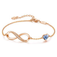 Pulsera de plata S925 con zirconia cúbica Diseño infinito y corazón Regalo perfecto para mujeres y madres - details 5