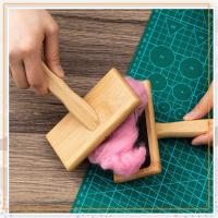 Cardadores de mano de madera, cepillo rebanador, cepillo de lana, cepillo de cardado, herramienta de fieltro de aguja para perros, suministros para manualidades de tejido giratorio - details 6