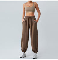 Pantalones de chándal sueltos de cintura alta de primavera para mujer, pantalones largos informales adelgazantes con capa de aire suave para Fitness - details 24