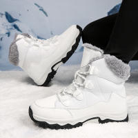 2024 nieve con botas Martin de terciopelo grueso con cordones zapatos de algodón para mujer viajes al aire libre informales grandes - details 8