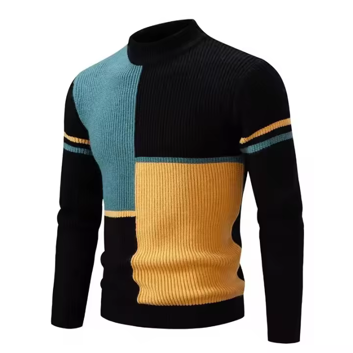 Suéter cálido de punto para hombre, Sudadera con capucha de moda para Otoño e Invierno - 1