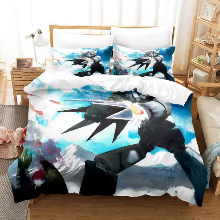 Juego de Ropa de Cama Goldorak con Cubierta de Edredón Impresa en 3D 3Pcs - 1