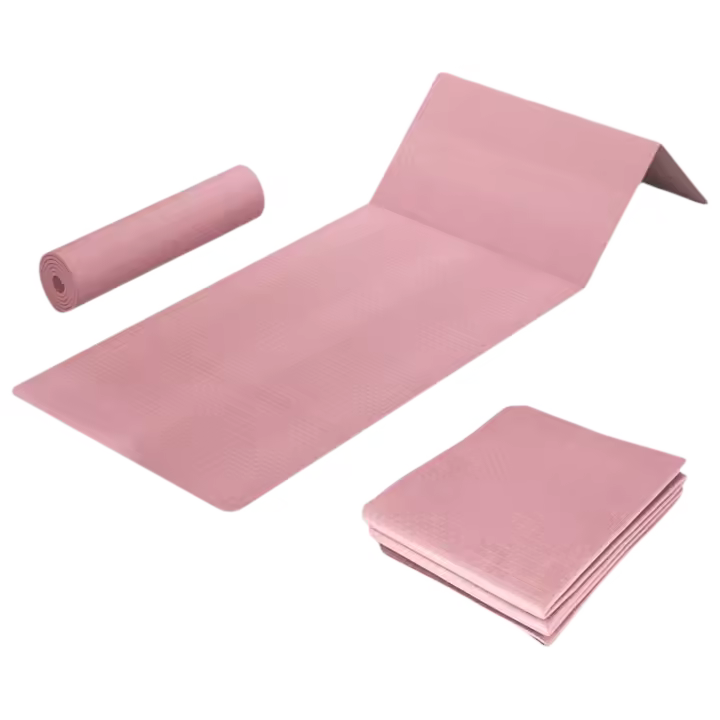 Esterilla de Yoga plegable y portátil de Tpe, superficie antideslizante de doble cara para Fitness, 4mm, 1 unidad - 1