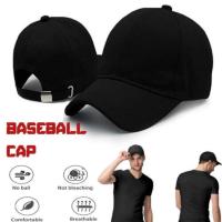 Gorra de béisbol de algodón con protección UV para hombre y mujer, gorro deportivo ajustable de verano, visera ancha, informal, color negro - details 1