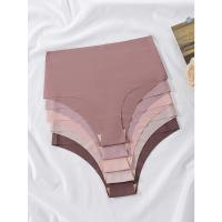 Paquete de 5 bragas de cintura alta sin costuras de colores surtidos, ropa interior y lencería para mujeres - details 3
