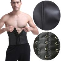 Corsé de látex brillante de alta elasticidad, corsé deportivo transpirable de 9 pulgadas con varillas de acero para hombre. - details 2