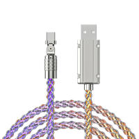 Cable de carga súper rápida RGB brillante con rotación de 180 °, Cable USB a tipo C, flujo MicroUSB, Streamer colorido, línea de datos de cargador, 6A, 120W - details 15