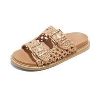 Sandalias deslizantes nuevas zapatillas de fondo plano con cabeza redonda y suela suave, chanclas de suela gruesa de goma para mujer - details 0