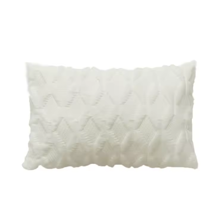 Almohada Rectangular a rayas con rombos de felpa para sala de estar, funda de cojín de tela de algodón para cama, funda de almohada textil para el hogar, decoración para sofá - 1