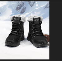 Botas de nieve, zapatos de algodón cálidos, engrosados de terciopelo para mujer, impermeables y antideslizantes - details 13