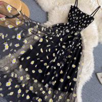 Vestido de Malla con Estampado Floral de Moda Coreana 2025 Estilo de Playa para Mujeres YuooMuoo - details 8