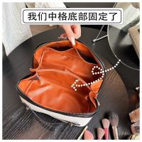 Bolsa con cierre de lona de gran capacidad para cosméticos, estuche organizador de maquillaje portátil para mujer, artículos de tocador de almacenamiento de viaje - details 5