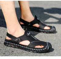 Sandalias de verano para hombre, sandalias romanas clásicas de cuero, zapatillas cómodas para exteriores, chanclas de goma para playa, sandalias de Trekking acuático para hombre - details 15
