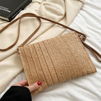Bolso cruzado de hombro tejido de paja para mujer, bolso de mano de playa, bolsos de sobre hechos a mano informales de verano - details 29