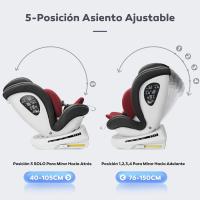 Silla de coche con Isofix giratoria 360 °   Grupo 0+/1/2/3, 0-12 años, 40-150 cm (Gris oscuro i-Size) - details 8