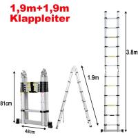Escalera Telescópica Portátil de Aluminio 6,2m, 2 Ganchos, 15 Peldaños, Antideslizante, Multiusos, Carga de 150kg - details 46