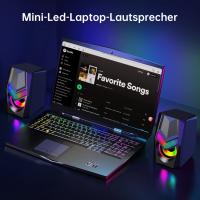 Juego de altavoces para PC, minialtavoces RGB para juegos, altavoces de ordenador alimentados por USB 2,0, altavoces de monitor pequeños para ordenador portátil, 10w - details 5