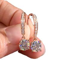 Pendientes colgantes decorados con diamantes de imitación (1 par), joyería elegante para mujer para fiesta, decoración de ropa diaria, regalos de joyería para fiesta de aniversario de compromiso de boda - details 0