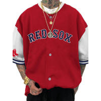 24 Ropa deportiva juvenil de béisbol Chaqueta de equipo de los Yankees de talla grande con cuello en V y manga corta - details 2