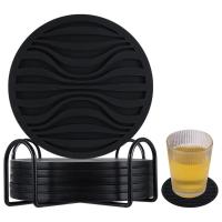 Juego de Posavasos de Silicona con Soporte de Metal Set de 6 Taza de Café Antideslizante - details 1