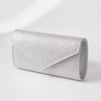 Bolso con solapa de sobre brillante para mujer, monedero largo con cadena, bolso de noche plateado brillante, billetera pequeña para mujer - details 2