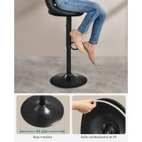 2, Taburete Alto con Superficie de Polipiel PU, Reposapiés, Estructura de Metal, Regulable en Altura y Giratorio - details 5